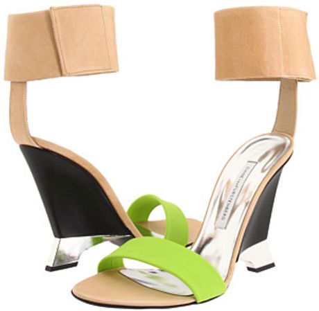 Diane Von Furstenberg Elan Leather and Rubber Wedges in Multicolor (green) - Lyst