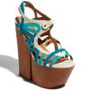 Jeffrey Campbell Follie Sandal in Multicolor (ivory blue green) - Lyst
