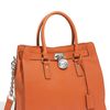 Michael By Michael Kors Hamilton Silvertone Chain  Large Vertical Tote in Brown (tangerine) - Lyst