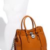 Michael By Michael Kors Hamilton Silvertone Chain  Large Vertical Tote in Brown (tangerine) - Lyst
