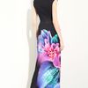 Roberto Cavalli Floral Print Jersey Gown in Black - Lyst