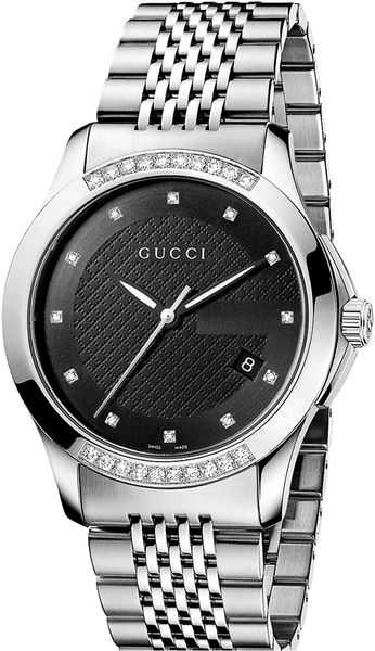 Gucci  Timeless Diamond Watch in Silver (black/ silver) - Lyst