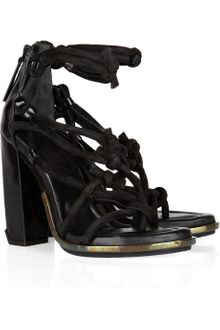 Alexander Wang Tempest Knotted Leather and Suede Sandals - Lyst