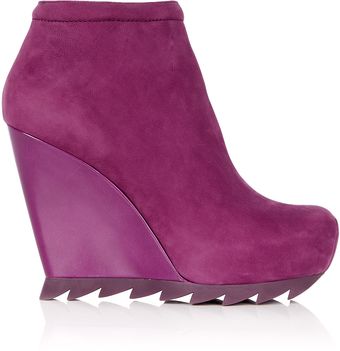  Purple Ankle Wedge Boot with Saw Sole 