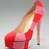 Charlotte Olympia Striped Suede Platform Pump in Pink (red purple) - Lyst