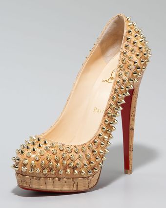 Christian Louboutin Altipump Spike Cork Pumps - Lyst