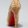 Christian Louboutin Altipump Spike Cork Pumps in Gold (natural gold) - Lyst