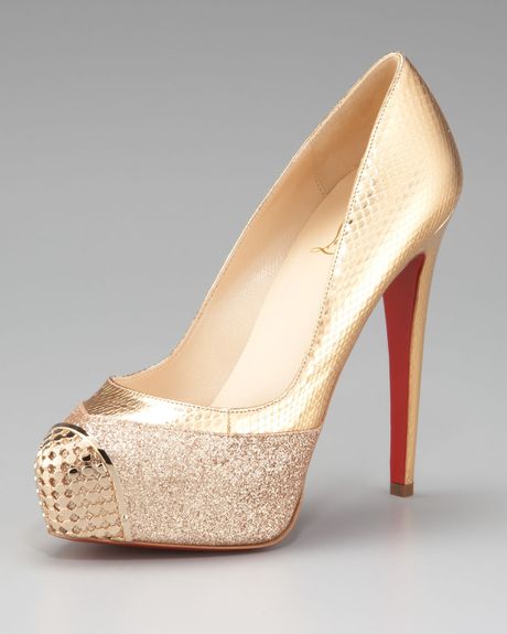 louboutin gold platform