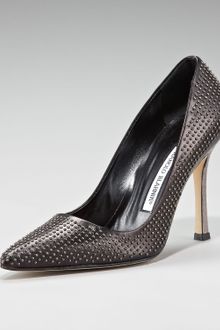 Manolo Blahnik Studded Snake-heel Pump - Lyst