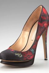 Nicholas Kirkwood Floral-print Satin Pump