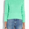 Acne Jade Crop Cable Knit in Green (mint) - Lyst