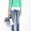Acne Jade Crop Cable Knit in Green (mint) - Lyst