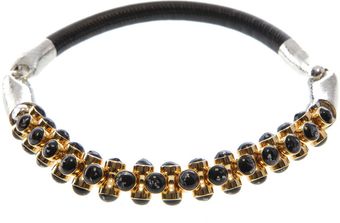  Leather and Metal Choker 