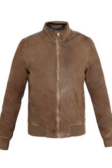 Dolce & Gabbana Funnel-neck Leather Jacket - Lyst