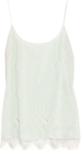 Emanuel Ungaro Silk Blend And Lace Camisole - Lyst