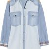 Etoile Isabel Marant Guan Patchwork Denim and Plaid Shirt in Blue (denim) - Lyst
