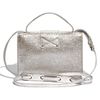 Jimmy Choo Rebel Mini Glitter Leather Crossbody Bag in Silver (champagne) - Lyst