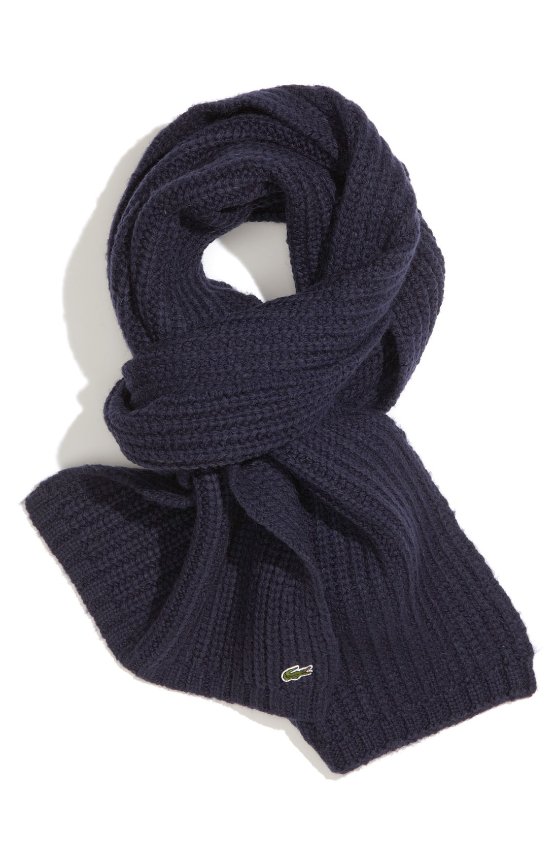 Lacoste Chunky Knit Ribbed Scarf in Blue for Men (navy) Lyst
