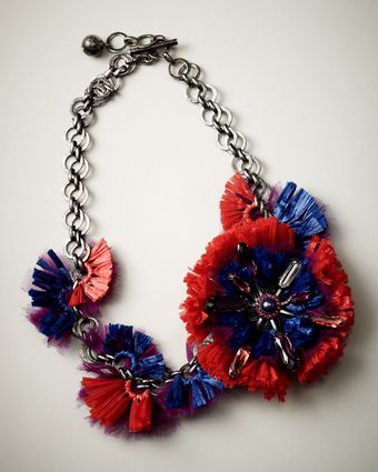 Lanvin Raffia Flower Choker Necklace - Lyst