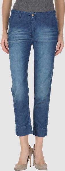 Moschino Cheap & Chic Denim Capris in Blue - Lyst