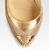 Christian Louboutin Maggie Glittercoated Metallic Snakeprint Leather Platform Pumps in Gold (nude) - Lyst