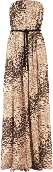 Tibi Strapless Lurex Leopard Print Maxi Dress in Animal (leopard) - Lyst