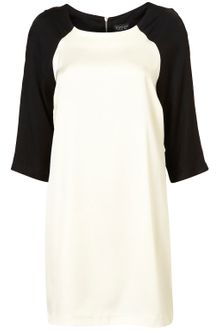 Topshop Constrast Sleeve Shift Dress - Lyst