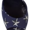 Yves Saint Laurent Riviera Starfishprint Canvas Wedge Sandals in Blue (white) - Lyst