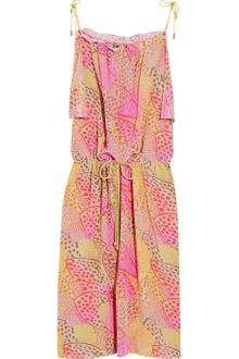 Alberta Ferretti Printed Silk Crepe De Chine Dress - Lyst