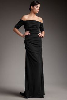 Badgley Mischka Off-the-shoulder Ruched Gown - Lyst