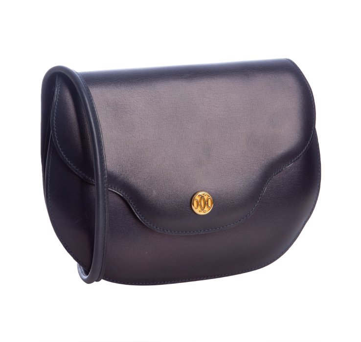 Hermes Dark Blue Leather Crossbody Saddle Bag in Blue Lyst