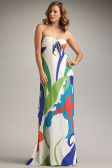 Issa Printed Silk Strapless Maxi Dress - Lyst