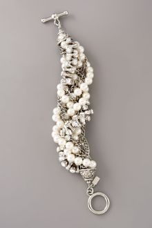 Kenneth Jay Lane Crystal & Simulated Pearl Bracelet - Lyst