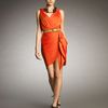 Lanvin Draped Fauxwrap Dress in Orange - Lyst