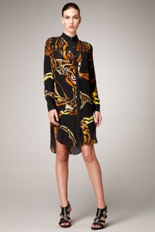 Proenza Schouler Printed Long-sleeve Shirtdress - Lyst