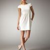 Shoshanna Capsleeve Shift Dress in White (ivory) - Lyst