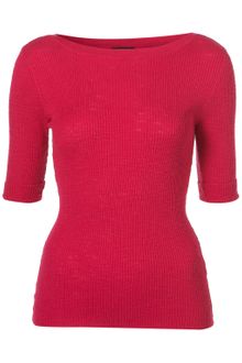 Topshop Knitted Rib Slash Neck Top - Lyst