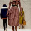 Burberry Prorsum Full Skirt Trench Coat in Pink (fawn rose) - Lyst