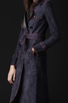 Burberry Prorsum Blanket Stitch Trench Coat - Lyst