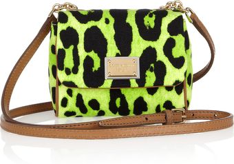 Dolce & Gabbana Printed Canvas And Leather Mini Shoulder Bag - Lyst