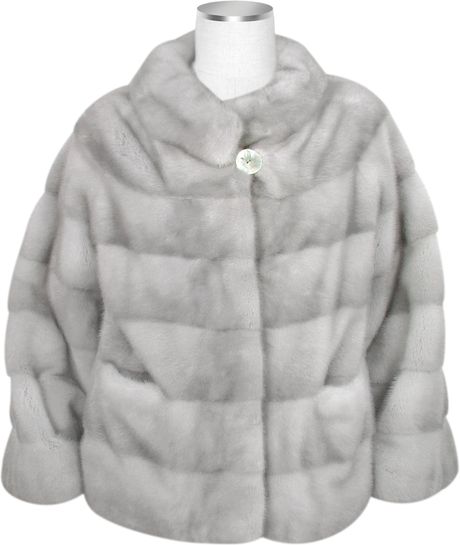 Forzieri Gray Mink Fur Jacket in Gray - Lyst