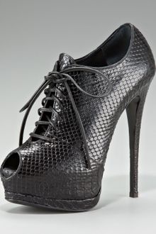 Giuseppe Zanotti Peep-toe Snake-print Oxford Bootie - Lyst