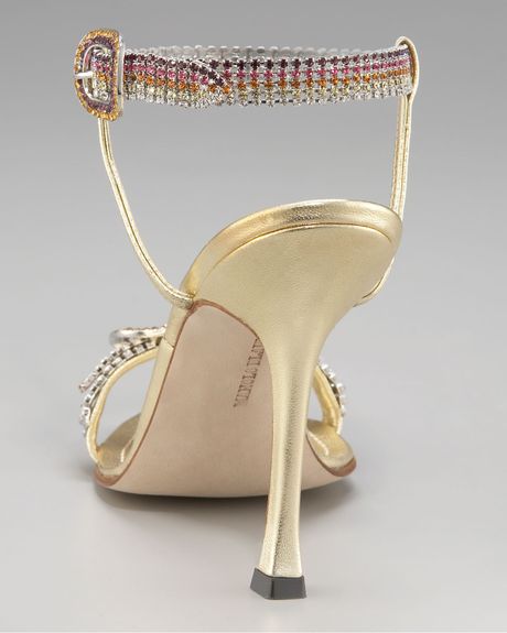 manolo blahnik gold flats