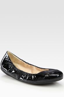 Prada Patent Leather Ballet Flats - Lyst