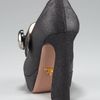 Prada Lurex Peeptoe Mary Jane Pump in Black - Lyst