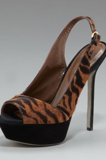 Sergio Rossi Tiger Calf-hair Platform Sandal - Lyst