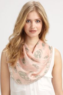 Alexander McQueen Skull Silk Chiffon Scarf - Lyst