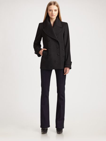 Burberry Wool/cashmere Doublebreasted Coat in Black - Lyst