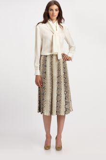 Chloé Silk Python Print Skirt - Lyst