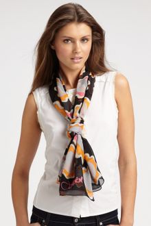 Diane Von Furstenberg Printed Silk Chiffon Scarf - Lyst